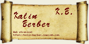 Kalin Berber vizit kartica